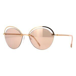 New SILHOUETTE Golden Gate Gold Semi Rimless Cat Eye 8170/75 3520 Sunglasses Wom